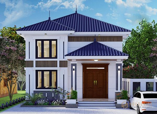 Nhà cấp 4 có 4 phòng ngủ sử dụng kiểu mái thái điển hình nhằm gia tăng thẩm mỹ