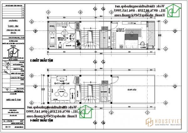 thiết kế mặt tiền nhà phố 4 tầng đơn giản
