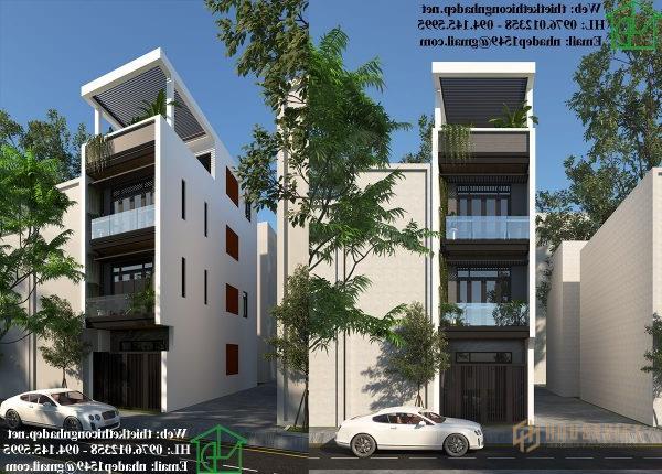thiết kế mặt tiền nhà phố 4 tầng đơn giản