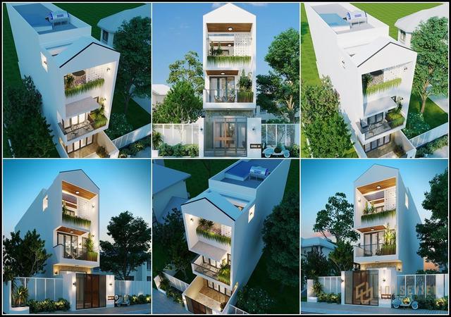 Các mẫu nhà ống lệch tầng đẹp hiện đại