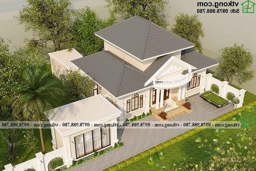 Mẫu Nhà 1 Tầng Tân Cổ Điển 14x10m Hấp Dẫn Tại Hà Nội Bt1t86