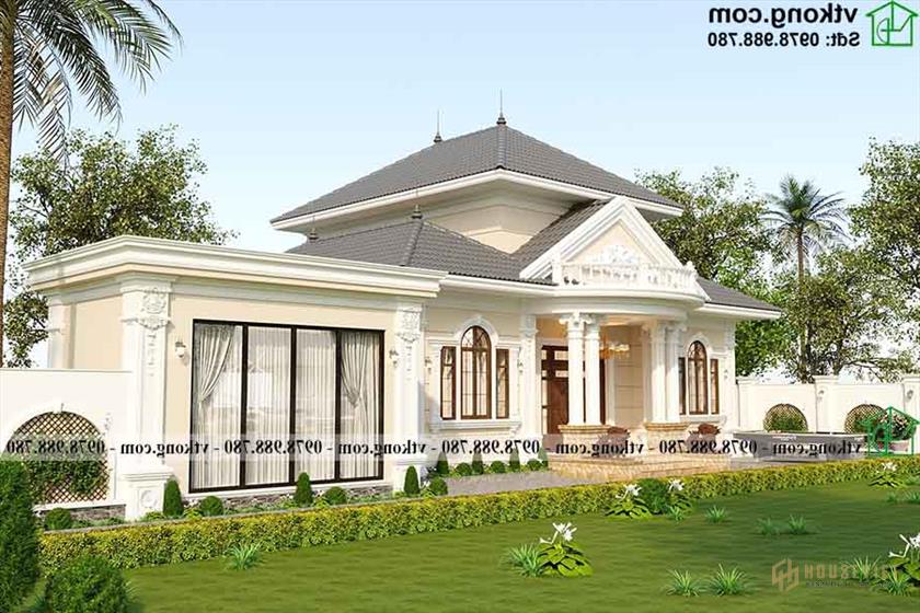 Mẫu Nhà 1 Tầng Tân Cổ Điển 14x10m Hấp Dẫn Tại Hà Nội Bt1t86