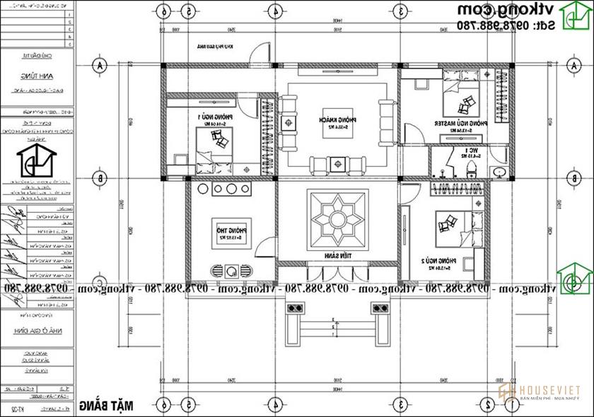 Mẫu Nhà 1 Tầng Tân Cổ Điển 14x10m Hấp Dẫn Tại Hà Nội Bt1t86
