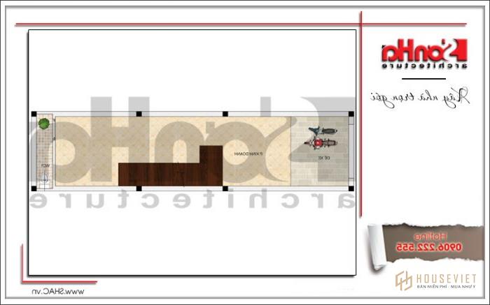 Hình ảnh mẫu nhà ống 5 tầng hiện đại đẹp diện tích 3,4mx 15m tại Hải Phòng - SH NOD 0181 15 2 Mặt bằng công năng tầng 1 nhà phố hiện đại tại Hải Phòng sh gật 0181