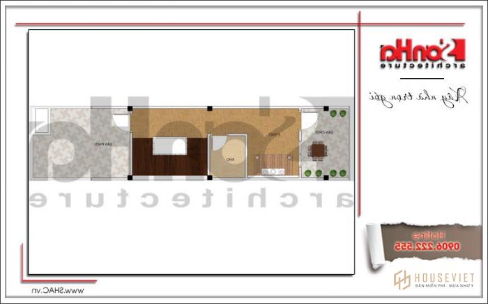 Hình ảnh mẫu nhà ống 5 tầng hiện đại đẹp diện tích 3,4mx 15m tại Hải Phòng - SH NOD 0181 19 Mặt bằng tầng tum nhà phố hiện đại diện tích 3,4mx 15m