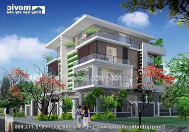 Biệt thự 4 tầng hiện đại sang trọng, 5 phòng ngủ (MB1537)