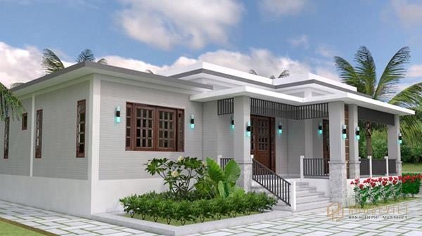 Vẻ đẹp cá tính, khỏe khoắn từ mẫu nhà cấp 4 mái bằng được xây dựng tinh tế, đồng nhất