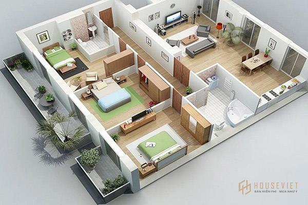 Màu xanh tự nhiên được phối hợp linh hoạt, khéo léo trong không gian sống của bạn