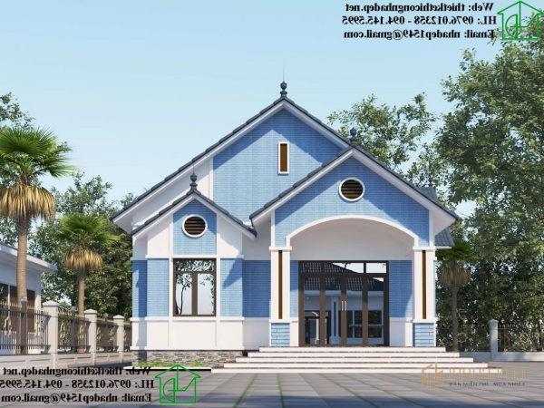 Mẫu thiết kế nhà cấp 4 mái thái có 4 phòng ngủ 9x18m NDNC486