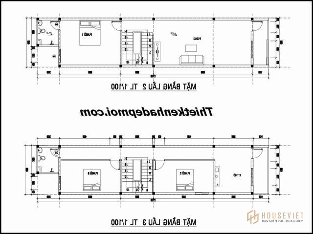 Bản vẽ nhà 6 tầng 4,5m