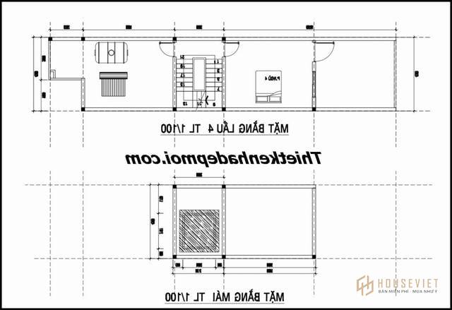 Bản vẽ nhà ống pháp 6 tầng