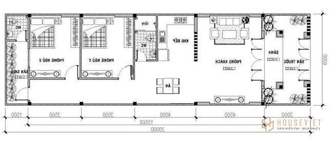 Mẫu nhà cấp 4 mặt tiền 6m mái thái