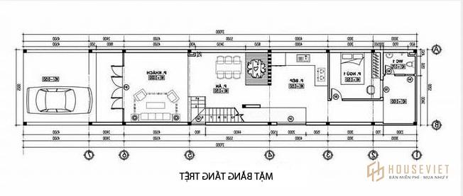 Mẫu nhà ống 2 tầng 4 phòng ngủ 5x20