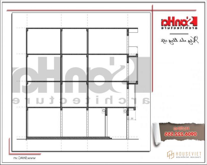 Mặt cắt nhà phố 4 tầng hiện đại 1-4 tầng tại Hà Nội sh gật 0162