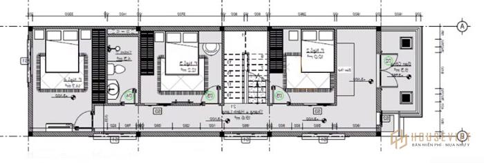 mẫu nhà ống 2 tầng 5x23m