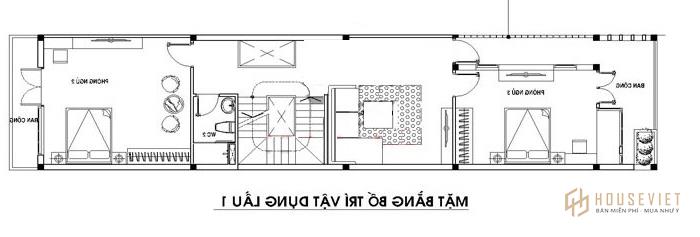 mẫu nhà ống 2 tầng 5x23m