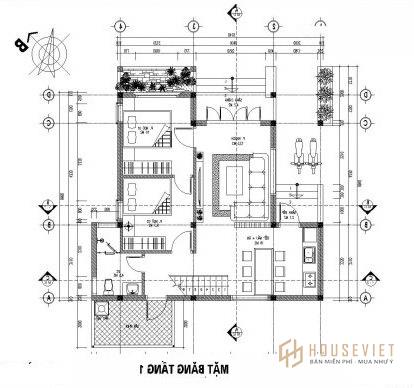 Mẫu nhà cấp 4 gác lửng 3 phòng ngủ