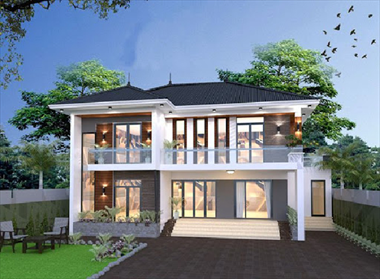 Mẫu nhà 2 tầng 7x12m phong cách thiết kế biệt thự mini