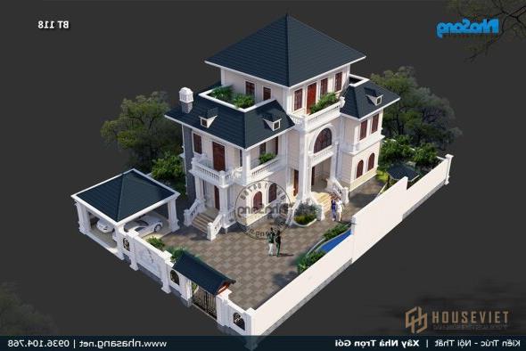 40+ Mẫu biệt thự 3 tầng sang trọng bậc nhất có gara oto rộng