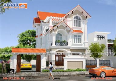 Mẫu nhà 3 tầng tân cổ điển đẹp 4 phòng ngủ - MV1617