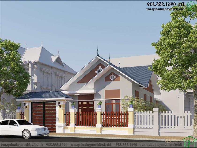 Hình ảnh 3D mặt tiền nhà cấp 4 NDNC4169