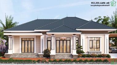 Mẫu nhà cấp 4 4 phòng ngủ 12x21m mái nhật tại Quỳnh Phụ – Thái Bình NDNC4203