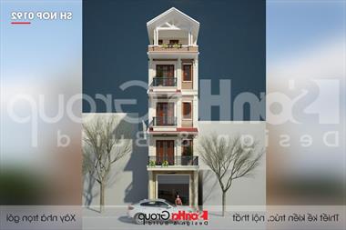 Mẫu thiết kế nhà 5 tầng tân cổ điển kết hợp kinh doanh tại Hà Nội - SH NOP 0192