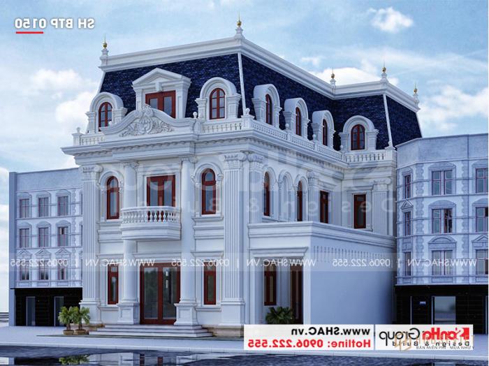 Biệt thự tân cổ điển 3 tầng 12m x 20m tại An Giang - SH BTP 0150 47 Biệt thự tân cổ điển 3 tầng mặt tiền 12m