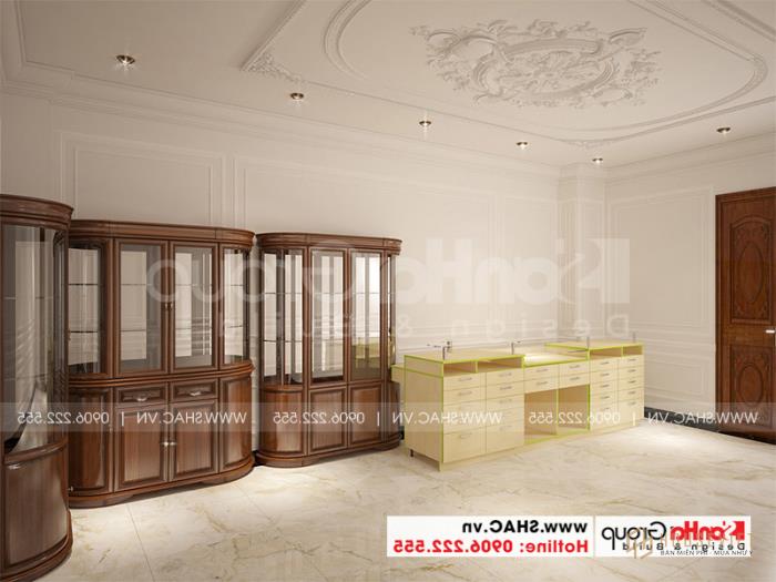 Biệt thự 3 tầng tân cổ điển 12m x 20m tại An Giang - SH BTP 0150 53 Thiết kế nhà kho rộng rãi theo yêu cầu của gia chủ