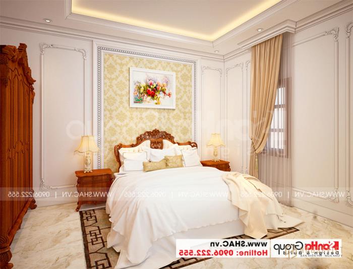 Biệt thự tân cổ điển 3 tầng 12m x 20m tại An Giang - SH BTP 0150 55 Phòng ngủ nhỏ phong cách tân cổ điển