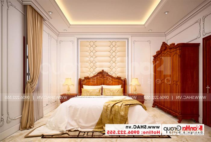 Biệt thự tân cổ điển 3 tầng 12m x 20m tại An Giang - SH BTP 0150 56 Phòng ngủ nhỏ 2 phong cách tân cổ điển - 0150