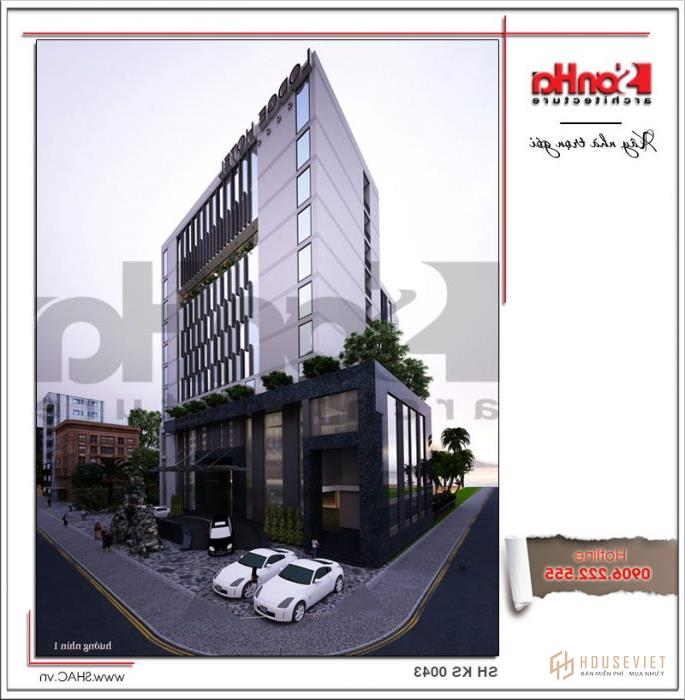 Khách sạn đẹp hiện đại thiết kế tiêu chuẩn 4 sao tại Phú Quốc (Kiên Giang) - SH KS 0043 1 1 Thiết kế kiến trúc khách sạn hiện đại tại Phú Quốc sh ks 0043