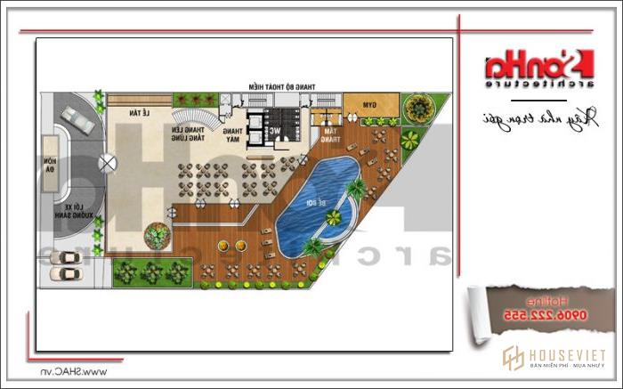 Khách sạn đẹp hiện đại thiết kế tiêu chuẩn 4 sao tại Phú Quốc (Kiên Giang) - SH KS 0043 30 7 mặt bằng lầu 1 khách sạn phú quốc sh ks 0043