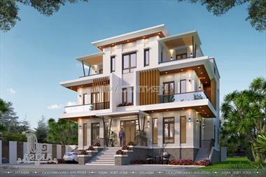 Mẫu biệt thự đẹp hiện đại 3 tầng có tầng hầm tiện nghi (anh Quân - Vĩnh Phúc) BT31481