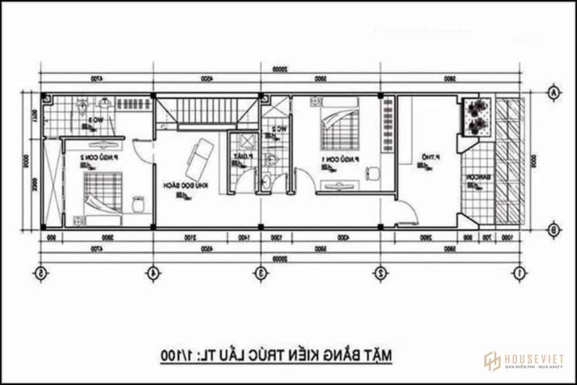 Nhà ống 2 Tầng 3 Phòng ngủ 1 Phòng