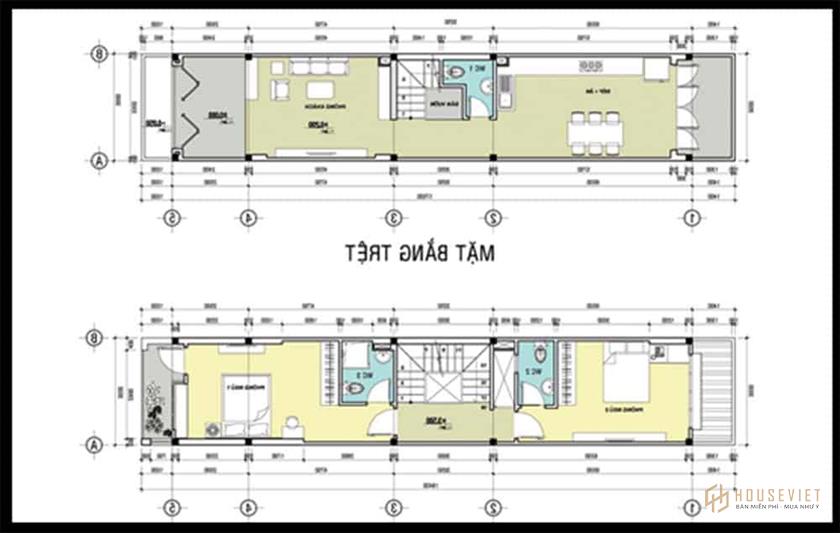 Nhà ống 2 Tầng 3 Phòng ngủ 1 Phòng