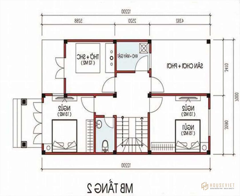 Nhà ống 2 Tầng 3 Phòng ngủ 1 Phòng Nhà ống 2 Tầng 3 Phòng ngủ 1 Phòng