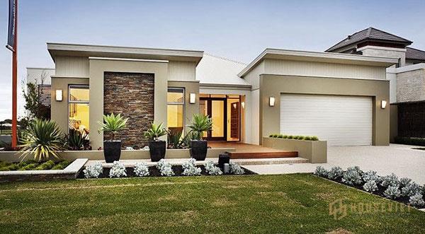 Màu sơn ngoại thất cân bằng với phần tiểu cảnh bên ngoài