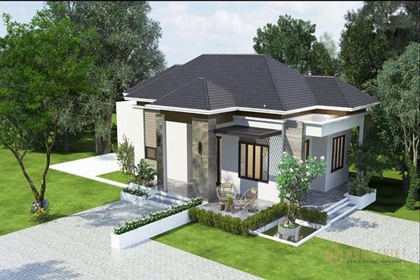 Biệt thự mini có sân vườn được phân chia hợp lý