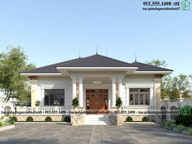 Nhà vườn 1 tầng tân cổ điển 15x10m ở Thái Bình NDBT1T127