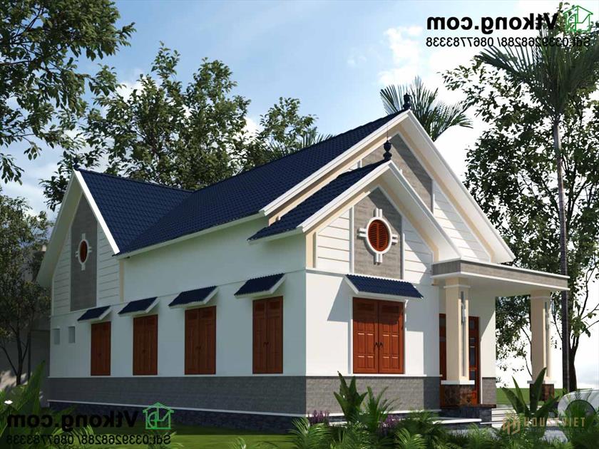 Nhà cấp 4 mái thái 6x20m NC453 hiện đại, tiện nghi.