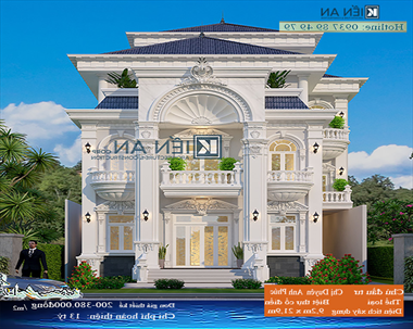 Mẫu biệt thự 200m2 tân cổ điển 3 tầng - Chị Duyên, Vĩnh Long