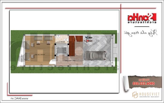 Kiến trúc nhà phố cổ điển đẹp kết hợp kinh doanh mặt tiền 5m tại Quảng Ninh - SH NOP 0153 18 Mặt bằng công năng nhà phố cổ điển kết hợp kinh doanh tại Quảng Ninh