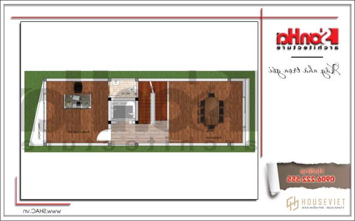 Kiến trúc nhà phố cổ điển đẹp kết hợp kinh doanh mặt tiền 5m tại Quảng Ninh - SH NOP 0153 19 Bản vẽ mặt bằng tầng 2 nhà phố cổ điển Pháp tại Quảng Ninh