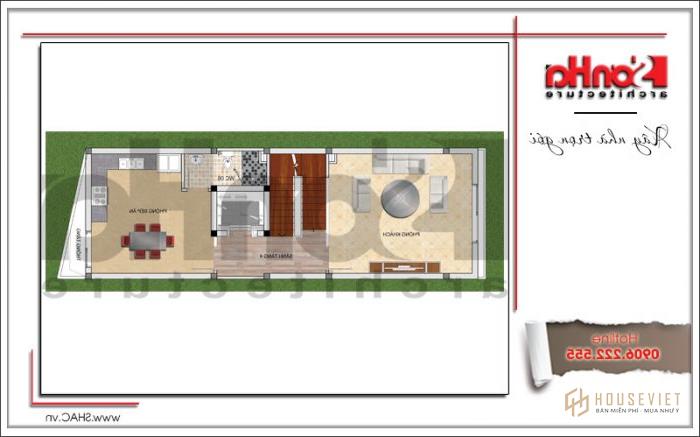 Kiến trúc nhà phố cổ điển đẹp kết hợp kinh doanh mặt tiền 5m tại Quảng Ninh - SH NOP 0153 21 Bản vẽ mặt bằng tầng 4 nhà phố kiến trúc cổ điển mặt tiền 5m tại Quảng Ninh
