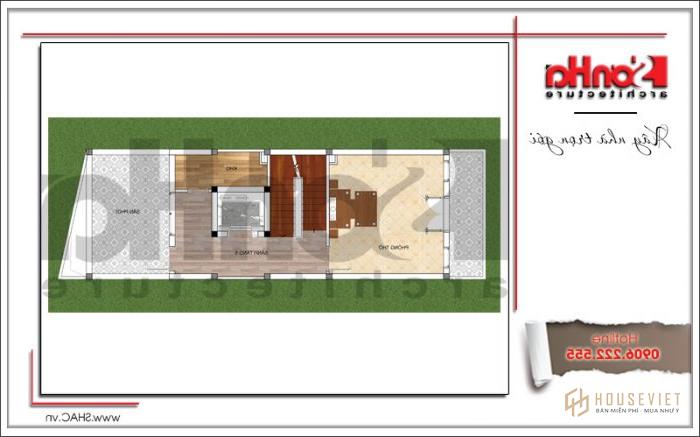 Kiến trúc nhà phố cổ điển đẹp kết hợp kinh doanh mặt tiền 5m tại Quảng Ninh - SH NOP 0153 22 Bản vẽ mặt bằng tầng 5 nhà phố kiến trúc cổ điển Pháp tại Quảng Ninh
