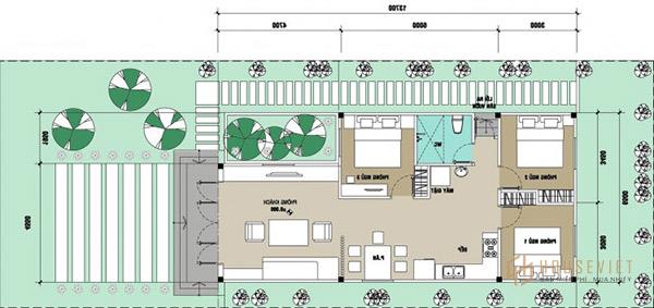 Bản vẽ nhà cấp 4 đẹp 100m2 3 phòng ngủ