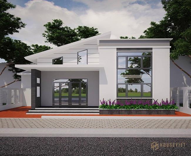 nhà cấp 4 gác lửng đẹp 2021