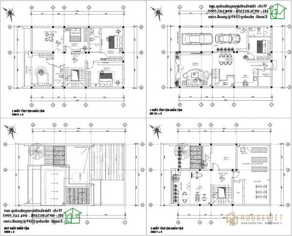 Cách bố trí nội thất biệt thự nhà phố 4 tầng hiện đại NDNP4T9