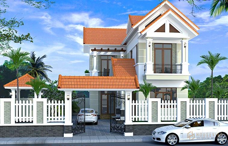 Mẫu nhà 2 tầng 100m2 4 phòng ngủ 